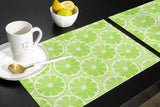 Green lemon in summer Personalized Table Placemats - LeobonZone