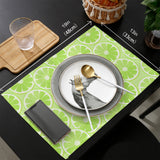 Green lemon in summer Personalized Table Placemats - LeobonZone