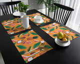 Orange Tropical fruits in summer Personalized Table Placemats - LeobonZone