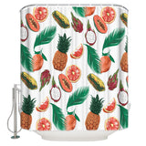 White multi Summer fruits DURABLE SHOWER CURTAIN - LeobonZone