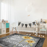 Marble Texture Sunflower Combination Right Angle Felt Rugs - LeobonZone