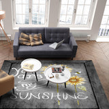 Marble Texture Sunflower Combination Right Angle Felt Rugs - LeobonZone