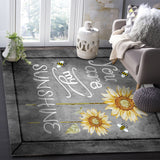 Marble Texture Sunflower Combination Right Angle Felt Rugs - LeobonZone