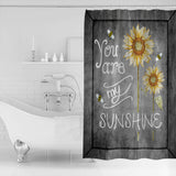 Marble Texture Sunflower Combination Waterproof Durable Shower Curtain