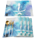 White Summer sea Mermaid Personalized Table Placemats - LeobonZone
