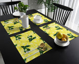 Lemon fruit in summer yellow Personalized Table Placemats - LeobonZone