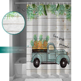 Pastoral tropical plants Pineapple fruit DURABLE SHOWER CURTAIN - LeobonZone