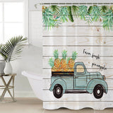 Pastoral tropical plants Pineapple fruit DURABLE SHOWER CURTAIN - LeobonZone