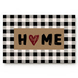 Home Brown black and white gray plaid background Non-Slip Waterproof  Doormat - LeobonZone