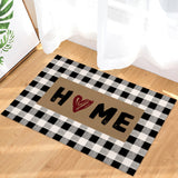 Home Brown black and white gray plaid background Non-Slip Waterproof  Doormat - LeobonZone