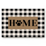 Brown black and white gray plaid background  Waterproof  Doormat - LeobonZone