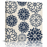 Dark blue dahlia American pastoral style Canvas painting - LeobonZone