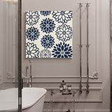 Canvas wall art dark blue dahlia American pastoral style Canvas painting