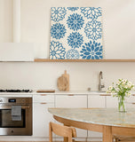 Blue dahlia American pastoral style Canvas painting - LeobonZone