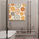 Orange khaki dahlia American pastoral style Canvas painting - LeobonZone