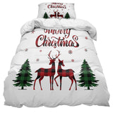 Snowflake Christmas Elk with Christmas Tree comforter sets pillowcase - LeobonZone