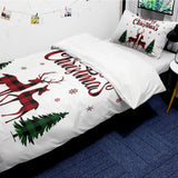 Snowflake Christmas Elk with Christmas Tree comforter sets pillowcase - LeobonZone