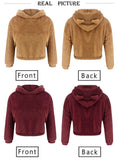 Hoodie women Leisure hoodie Short wool Pullovers tops - LeobonZone