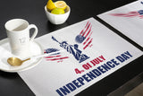 Date of Independence Day Statue of Liberty Personalized Table Placemats - LeobonZone