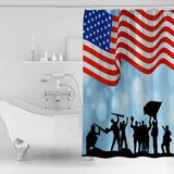 Independence day victory cheers soldiers Shower Curtain - LeobonZone