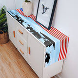 Independence day victory cheers soldiers Table Runner Place Mats - LeobonZone