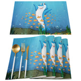 Ocean cartoon fish Personalized Table Placemats - LeobonZone