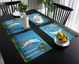 Ocean cartoon fish Personalized Table Placemats - LeobonZone