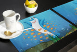 Ocean cartoon fish Personalized Table Placemats - LeobonZone