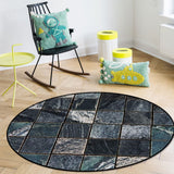 Ceramic tile marble texture Circular Felt Rugs - LeobonZone