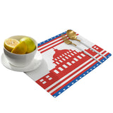 Independence day red building stars Personalized Table Placemats - LeobonZone