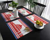 Independence day red building stars Personalized Table Placemats - LeobonZone