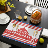 Independence day red building stars Personalized Table Placemats - LeobonZone