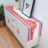 Independence day red building stars Table Runner Place Mats - LeobonZone