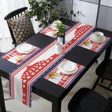Independence day red building stars Table Flag And Table Mat Suit