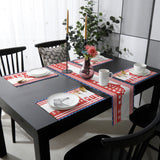 Independence day red building stars Table Flag And Table Mat Suit - LeobonZone