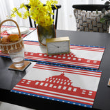 Independence day red building stars Table Flag And Table Mat Suit - LeobonZone