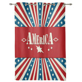 American Independence Day striped stars window curtains - LeobonZone