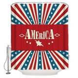 American Independence Day striped stars Shower Curtain - LeobonZone
