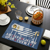 Independence Day American alphabet map flag Personalized Table Placemats - LeobonZone