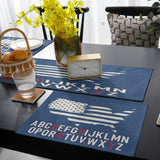 Independence Day American alphabet map flag Table Flag And Table Mat Suit - LeobonZone