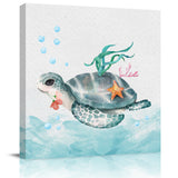 Sea turtle underwater world Canvas painting - LeobonZone