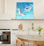 Blue whale cartoon version Canvas painting - LeobonZone
