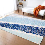 Indigo Blue Triangle mosaic marble Right Angle Felt Rugs - LeobonZone