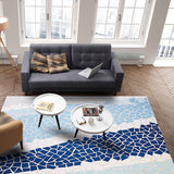 Indigo Blue Triangle mosaic marble Right Angle Felt Rugs