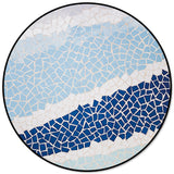 Indigo Blue Triangle mosaic marble Circular Felt Rugs - LeobonZone