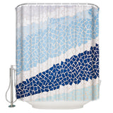Indigo Blue Triangle mosaic marble Waterproof Durable Shower Curtain - LeobonZone