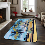 Summer seaside bus Sponge Rillet Rubber Carpet - LeobonZone