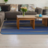Blue Marbling yellow lines Sponge Rillet Rubber Rugs - LeobonZone