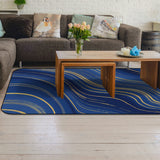Marbling Abstract blue background Sponge Rillet Rubber Rugs - LeobonZone