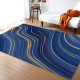 Marbling Abstract blue background Right Angle Felt Rugs